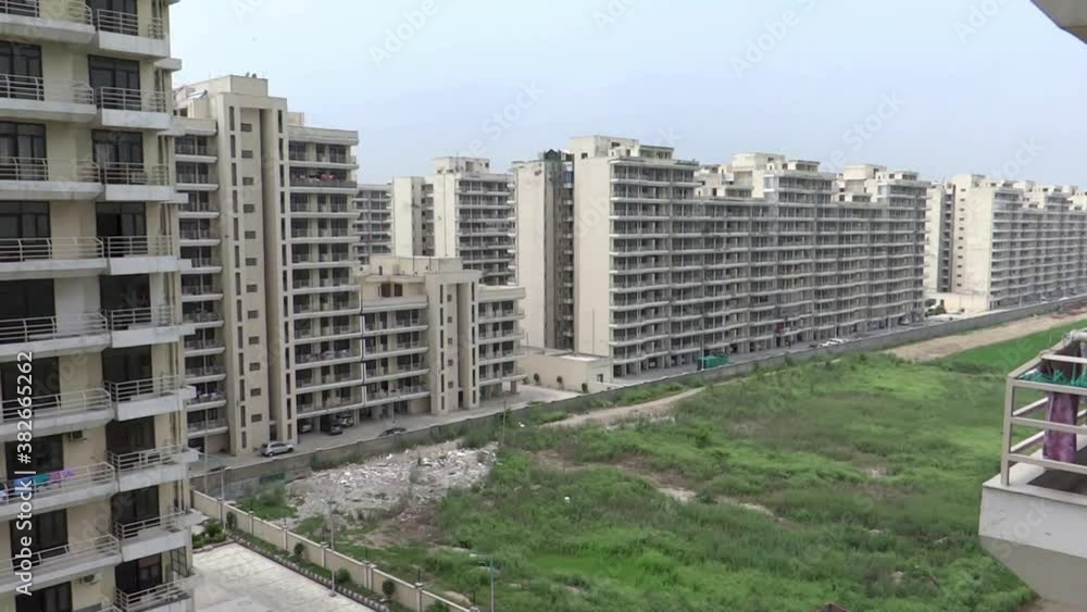 Wide, row of residential high-rise buildings, New Delhi Wide, row of residential high-rise buildings, New Delhi