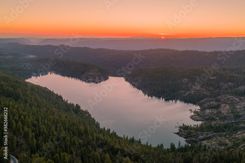 Sunset at PInecrest Lake