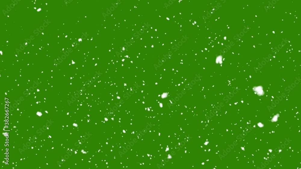 Snow falling on green screen background Snow falling on green screen background