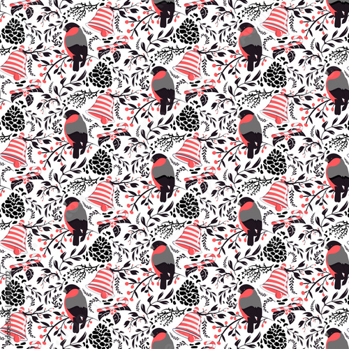 Winter seamless pattern. Holiday decor for textile or   web background. 