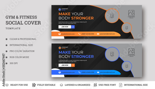 Creative Gym And Fitness Facebook Cover Template
