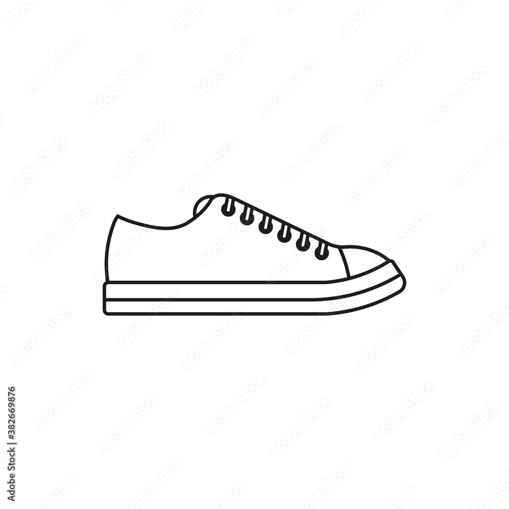 Canvas sneakers icon. Line style. Vector illustration. Canvas sneakers icon. Line style. Vector illustration.