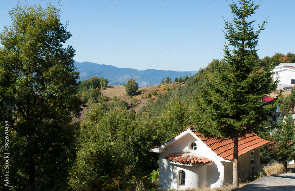 Chapel in Trinity monastery on Crusage hill in Rhodope hills, Bulgaria Chapel in Trinity monastery on Crusage hill in Rhodope hills, Bulgaria