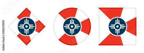 wichita flag icon set. vector illustration isolated on white background