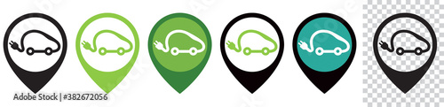 Obraz na płótnie ÉPINGLE DE LOCALISATION DE VOITURE ÉLECTRIQUE w salonie