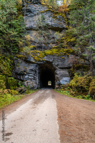 Fototapeta Naklejka Na Ścianę i Meble -  Old Stone Tunnel On Moon Pass, Wallace, Idaho