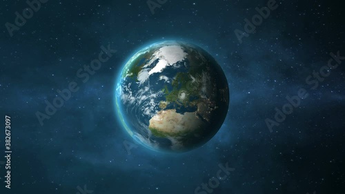 Earth Zoom out from Paris France to see the Earth from space Texture map courtesy of NASA.