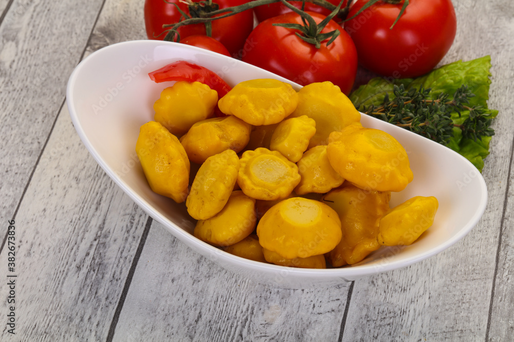 Tasty marinated patisson