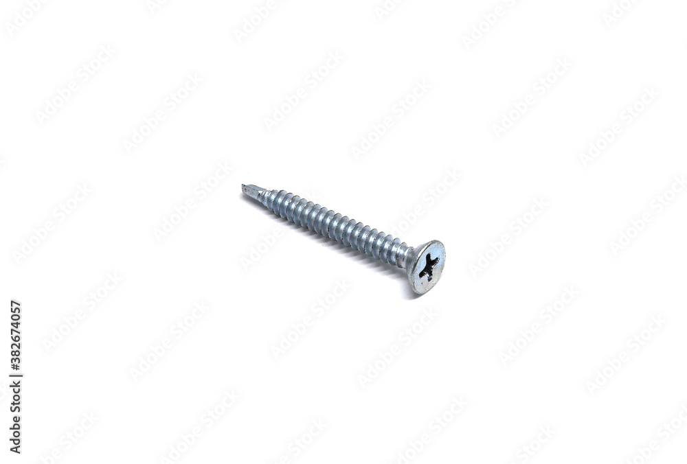 Self Drilling Screw Flat Head isolated on white background Self Drilling Screw Flat Head isolated on white background