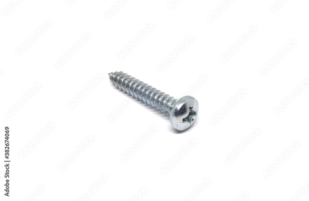 Self Drilling Screw Flat Head isolated on white background Self Drilling Screw Flat Head isolated on white background