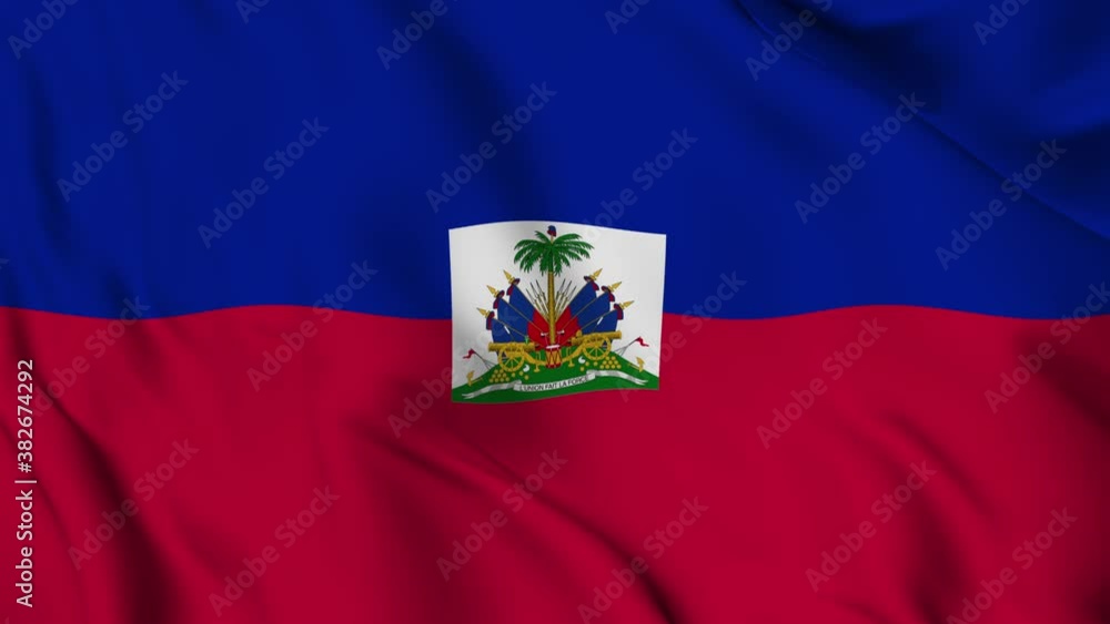 Flag of the Republic of Haiti gently waving in the wind Flag of the Republic of Haiti gently waving in the wind