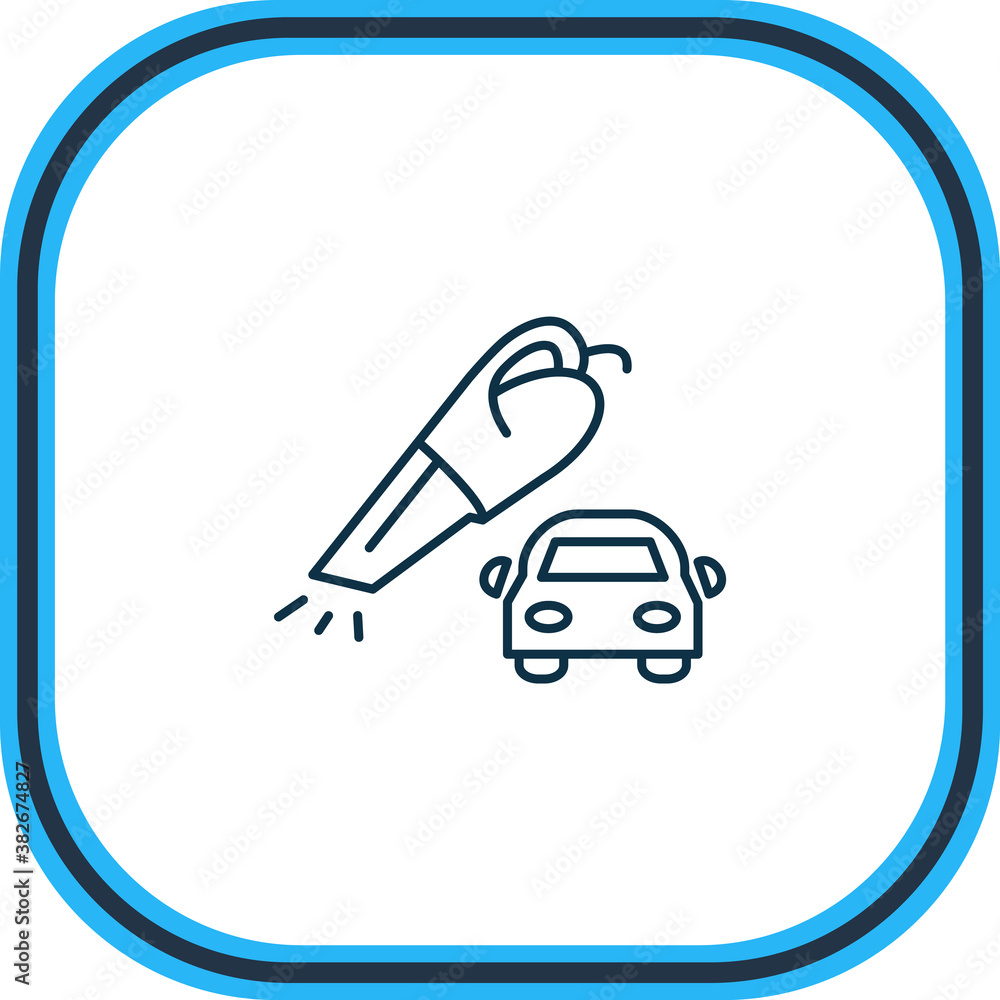 Vector illustration of car vacuum cleaner icon line. Beautiful electric ...