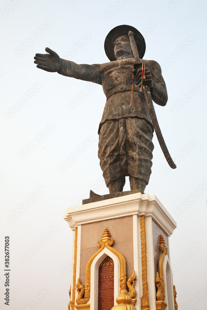 Statue Of King Anouvong The Chao In Vientiane Laos Stock Photo Adobe Stock