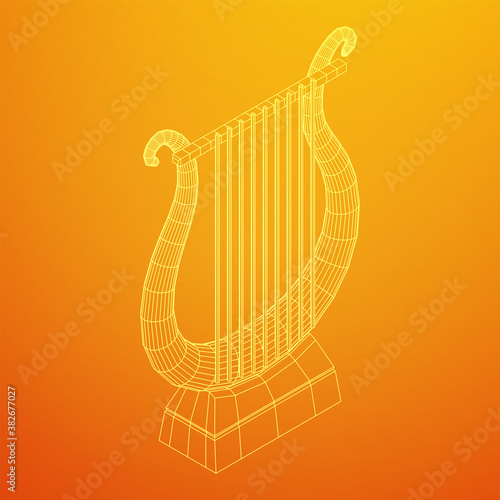 Ancient lyre or harp musical instrument