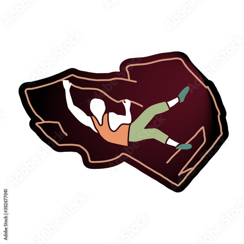 Climber on a climbing wall