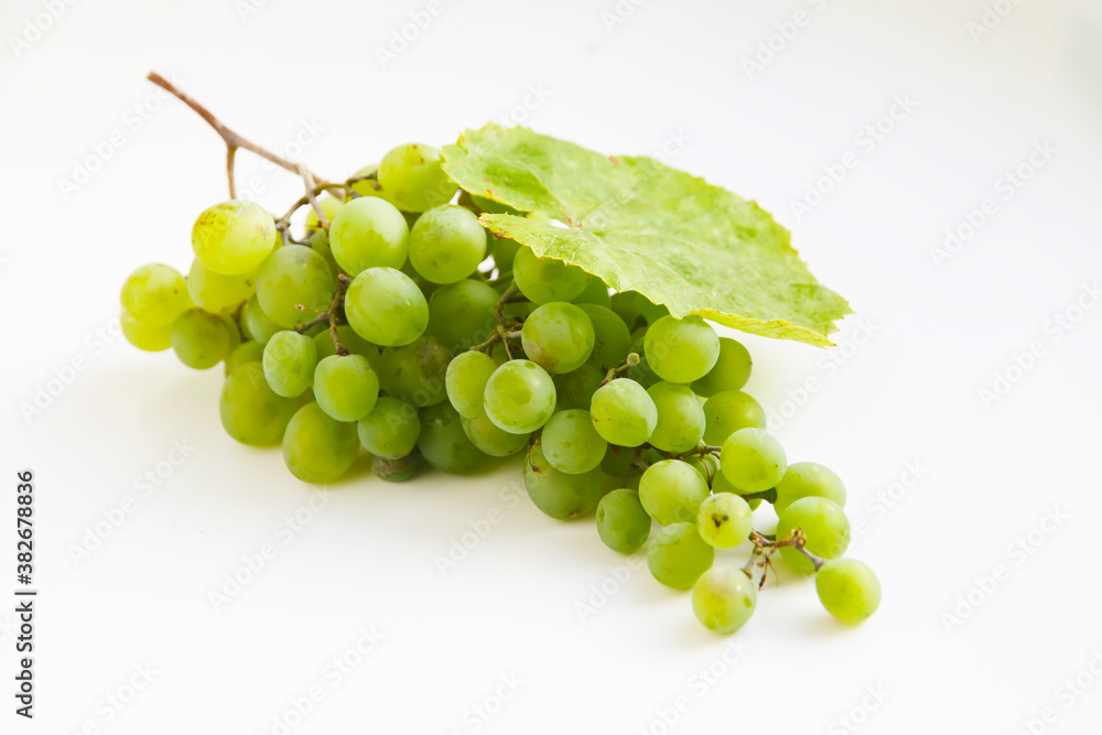 green grapes isolated on white background raisins with grape leaf green grapes isolated on white background raisins with grape leaf