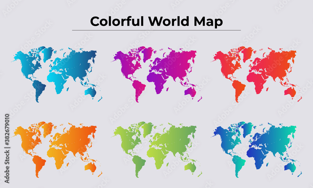 Colorful world map abstract design