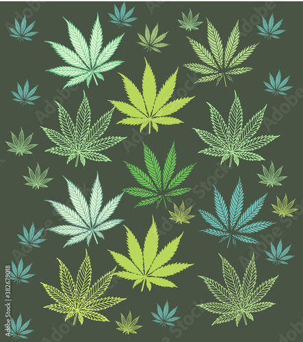 Marijuana green leaf plant vector art