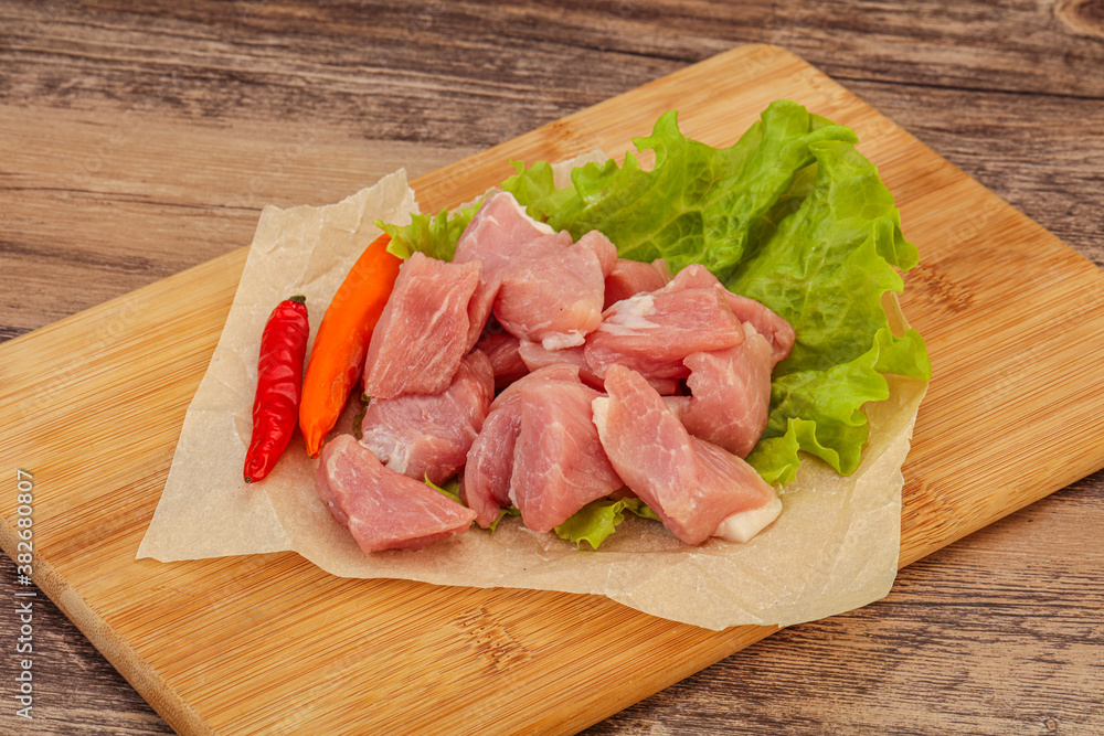 Raw pork meat for cooking