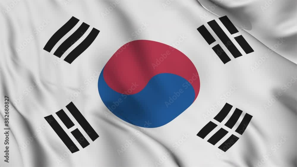 Flag of the Republic of Korea gently waving in the wind Flag of the Republic of Korea gently waving in the wind