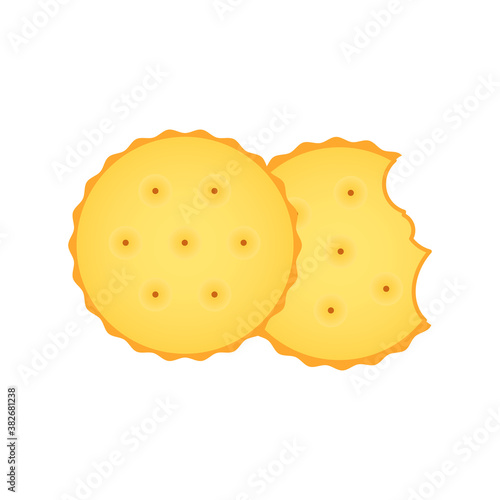 Illustration of crackers on a white background. Food
