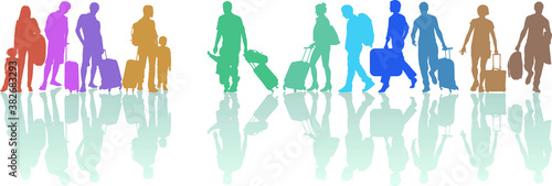 Group of tourists with luggage
