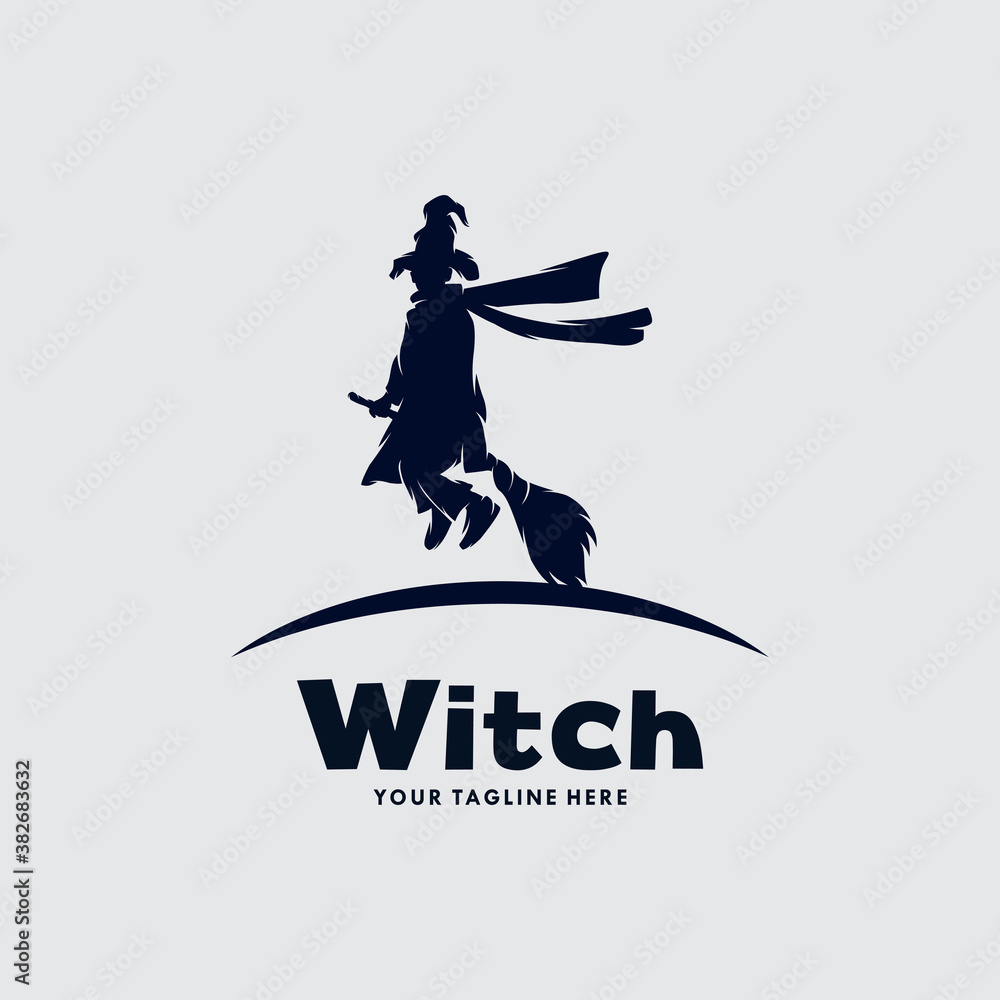 Sweet witch vector illustration logo design