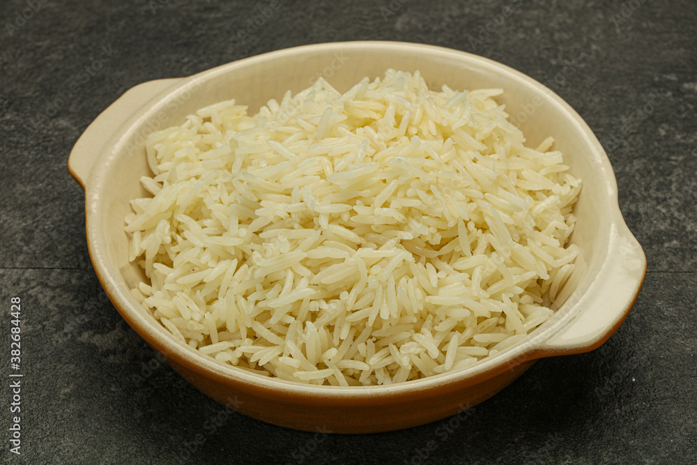 Steamed basmati rice in the bowl Steamed basmati rice in the bowl