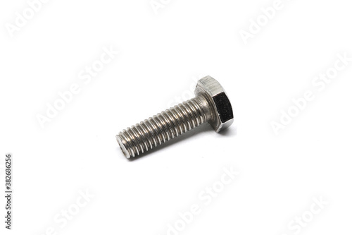 Hex bolt isolated on white background