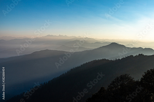 Sunrise with some of the Highest Peaks from narkanda,himachal pradesh
