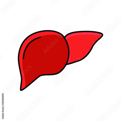 Liver Internal Organ Flat Line Icon