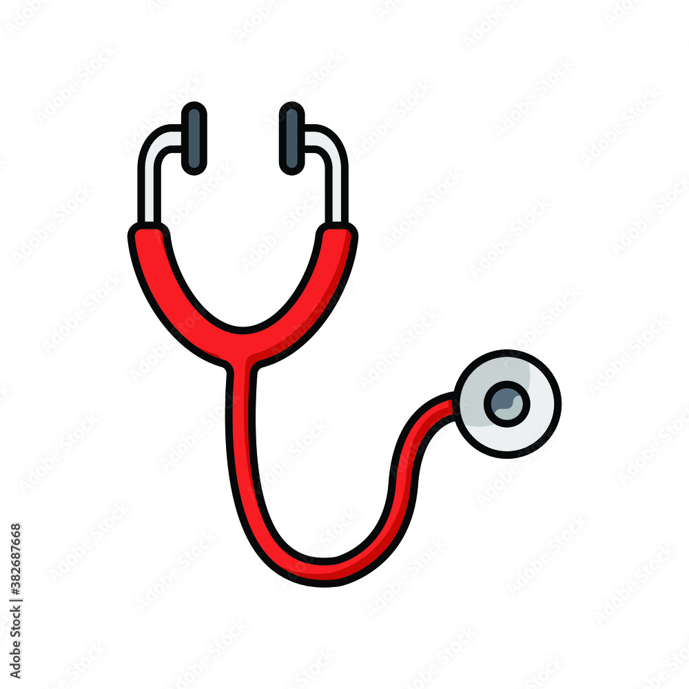 Stethoscope Doctor flat line icon Stethoscope Doctor flat line icon