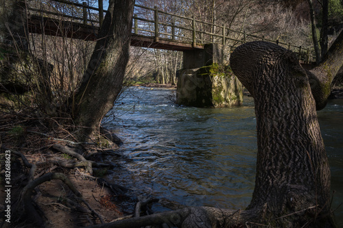 A bridge over the Duraton river, Segovia, Spain. photo