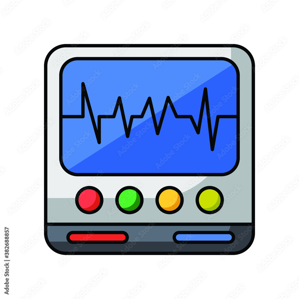 Heartbeat on monitor flat line icon Heartbeat on monitor flat line icon