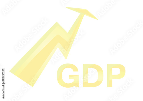 GDP arrow increasing. vector illustration