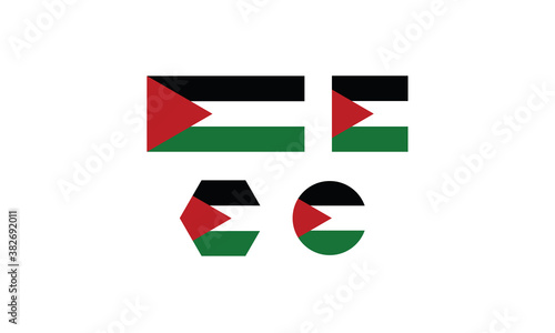 Palestine flag set shape symbol vector illustration Free Download Palestine flag set shape symbol vector illustration - GFXLoad