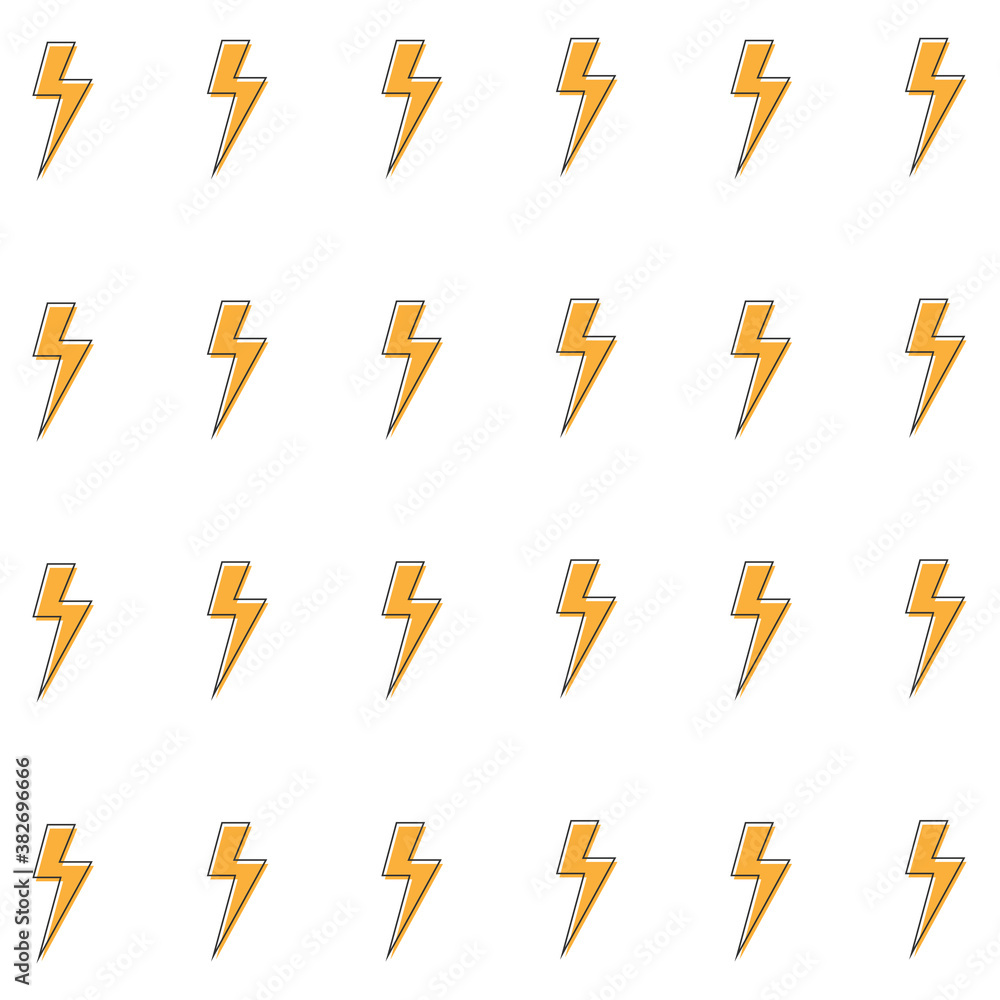 Lightning bolts pattern. Thunder bolt pattern energy lightning background Stock Vector Adobe Stock