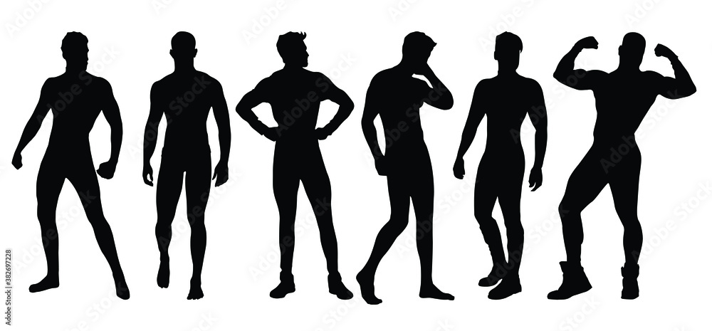 Vector silhouette of man on a white background. Vector silhouette of man on a white background.