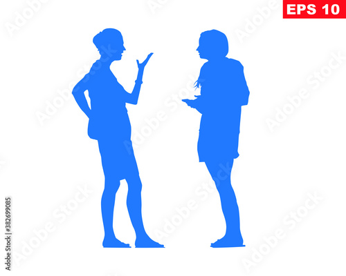 Two girl debate icon