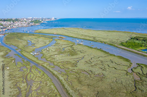 Leigh On Sea National Nature Reserve aerial view of Marshes in Essex   photo