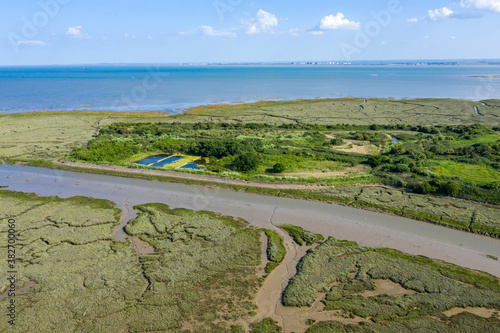 Leigh On Sea National Nature Reserve aerial view of Marshes in Essex   photo