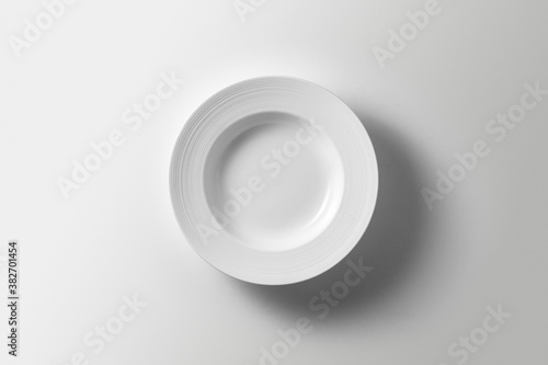 beautiful modern plate on white background  top view