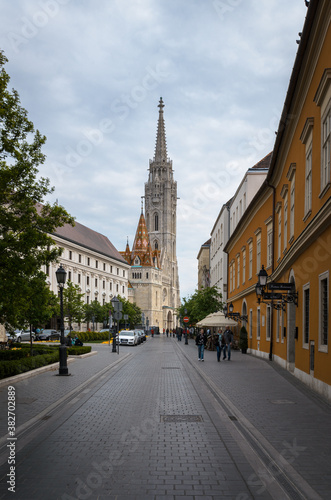 Street in the castle district with St. Matthias church in the background, Budapest, Hungary © JMDuran Photography