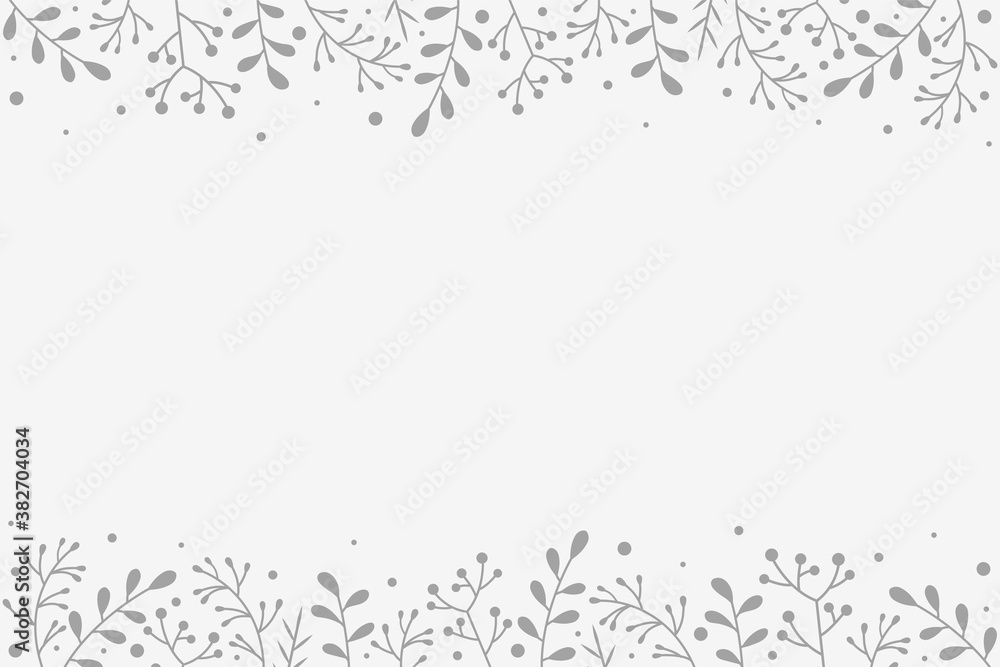 Christmas greeting card with hand drawn decorations. Concept of Xmas background with copyspace. Vector