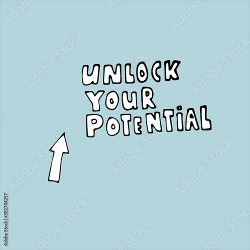 unlock your potential text concept. job career conceptual graphics