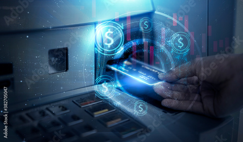 Фотография Modern technology banking money financial management saving funds inserting cred