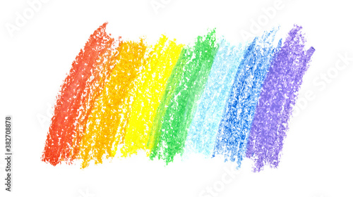 Rainbow crayon strokes photo
