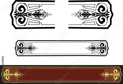 Victorian Style Frame or Panel Design Vector