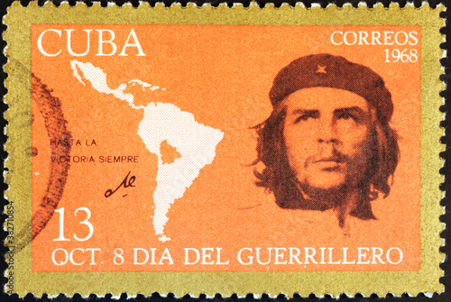 General Che Guevara on cuban postage stamp photo