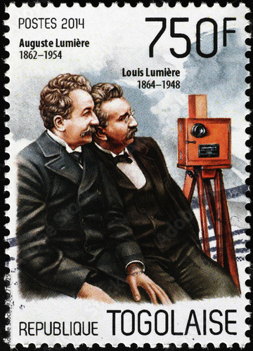 Fotografie, Obraz Lumiere brothers on postage stamp of Togo